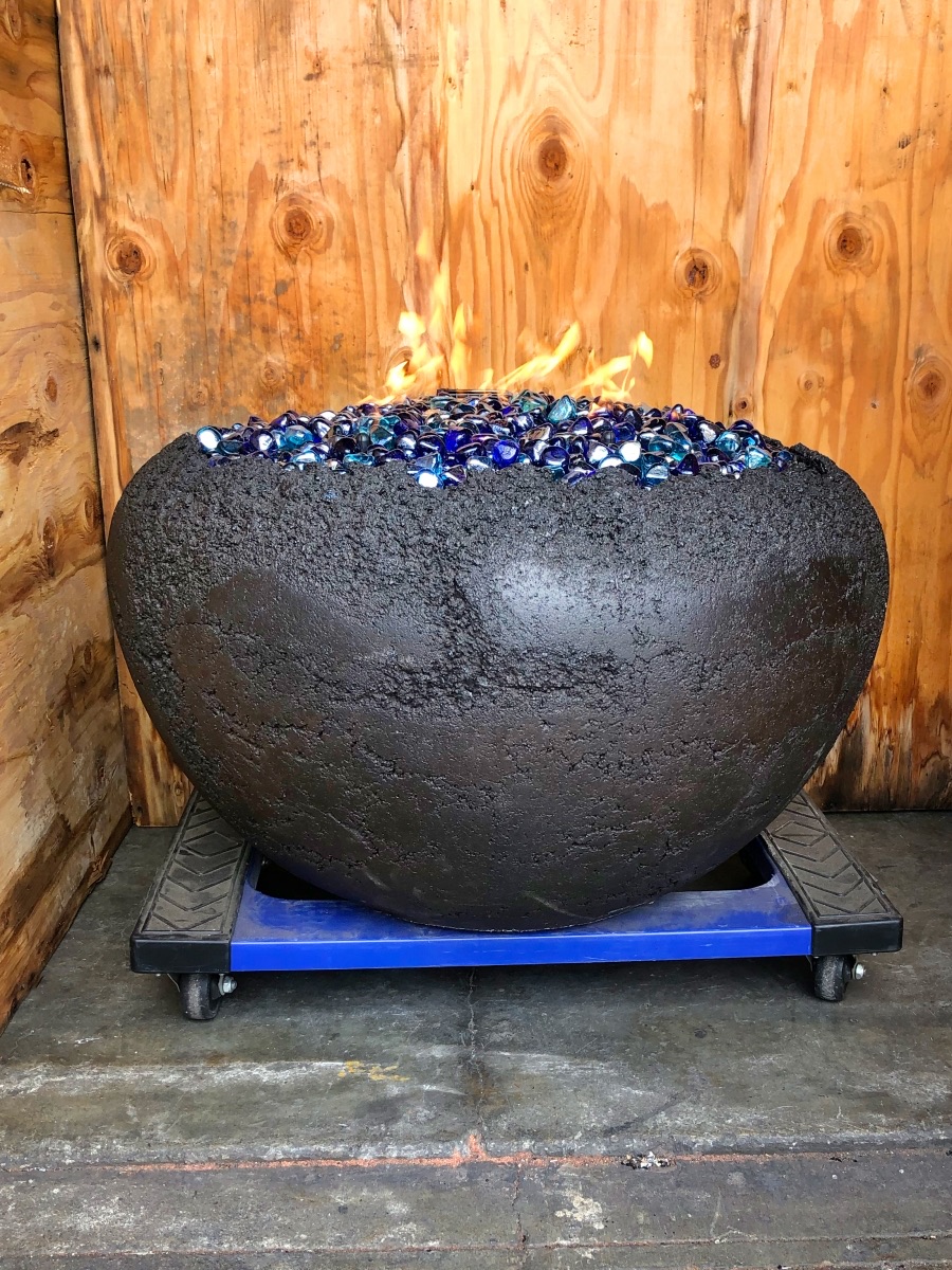 Fire bowl on estate terrace