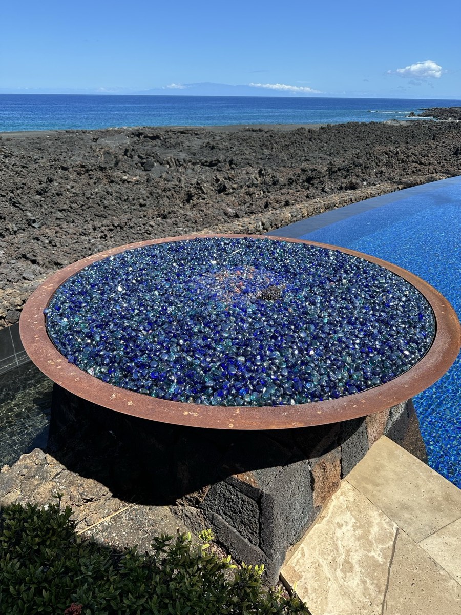 Fire bowl — lava rock surround